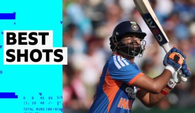 Shreyas Iyer batting for India against England in the men's international T20