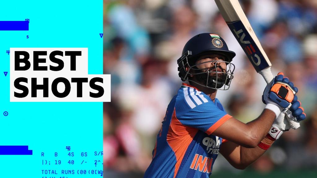 Shreyas Iyer batting for India against England in the men's international T20