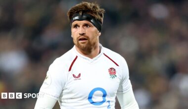 Henry Slade playing against Argentina