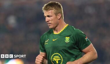 Pieter-Steph du Toit playing in the green jersey of South Africa