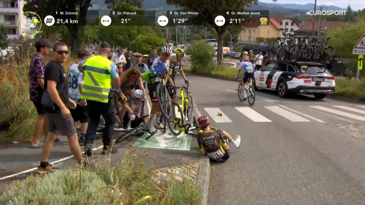 Jonas Vingegaard’s 2am drug test adds to mystery of crash that ends Tour