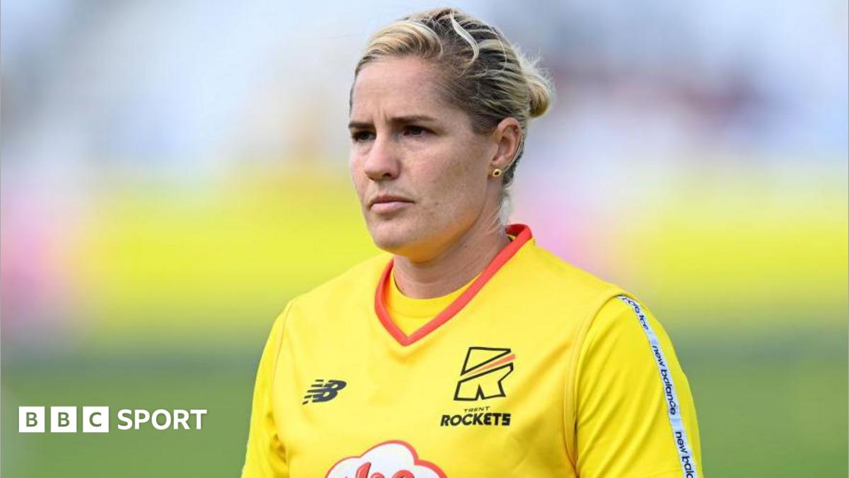 Head and shoulders of Katherine Sciver-Brunt, wearing a yellow Trent Rockets shirt