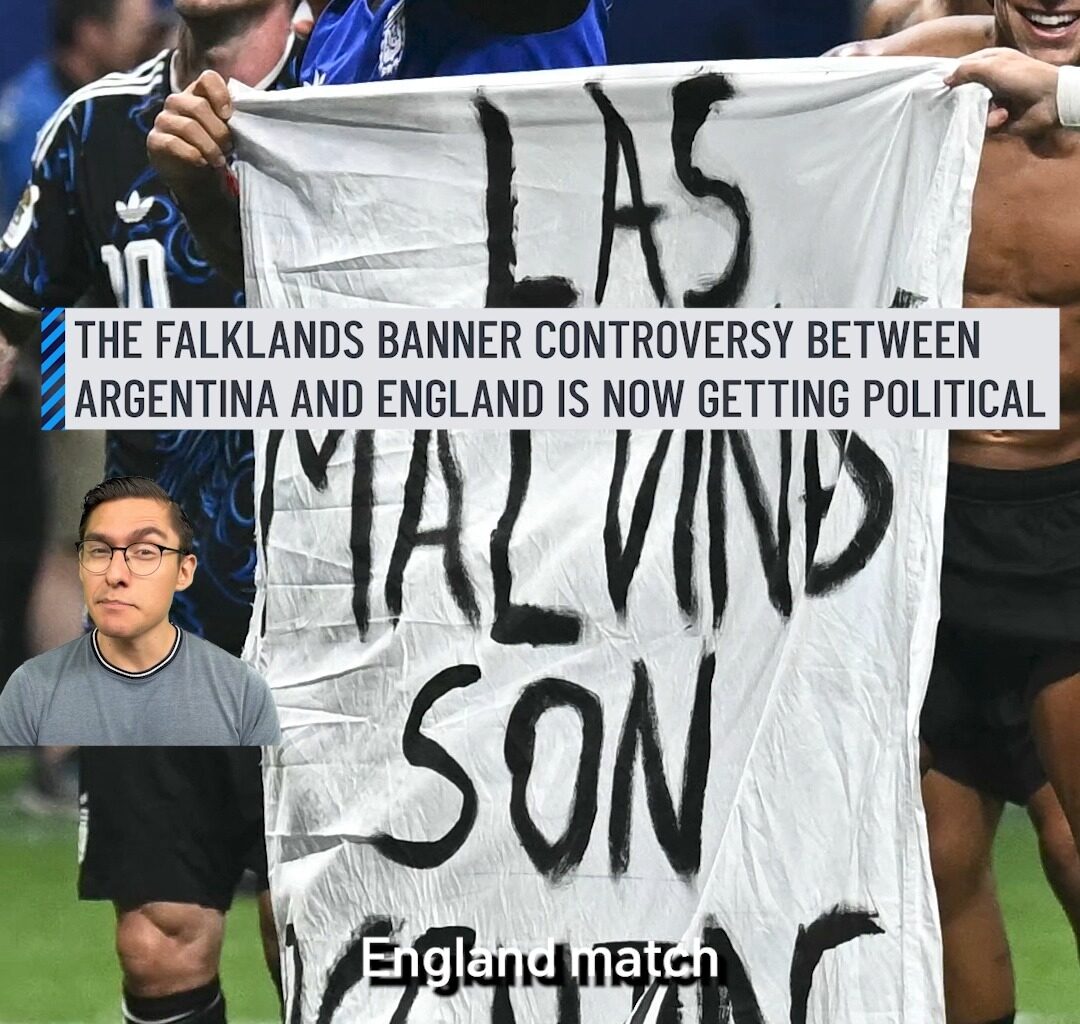 A diplomatic row between Argentina and the United Kingdom has escalated after Argentina players displayed a "The Malvinas are Argentine" banner after defeating England. The British government has backed calls for a FIFA investigation while Argentina's government reaffirmed its sovereignty claim. FIFA has yet to publicly announce an investigation or disciplinary action. #argentina #england #worldcup #banner #falkanislands