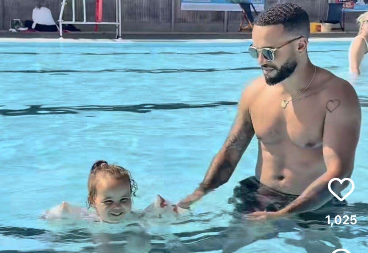 JLS singer Aston Merrygold enjoys family day out at Newbury Lido with family video shared on Instagram