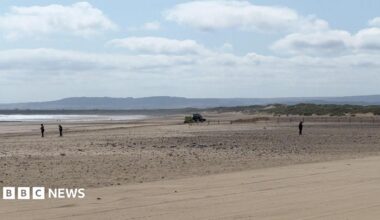 General view of the beach at Seaton Carew.