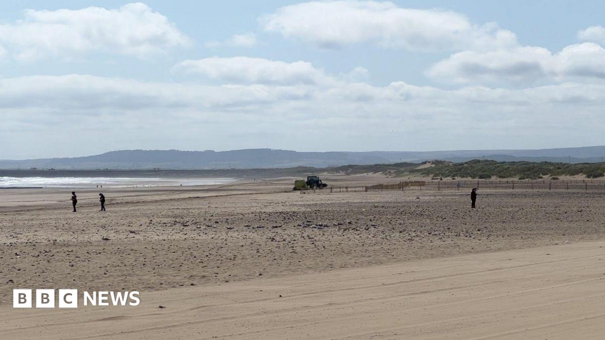 General view of the beach at Seaton Carew.