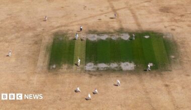 A person walks through parched park lands at Greenwich in London, Britain, 24 July 2026.