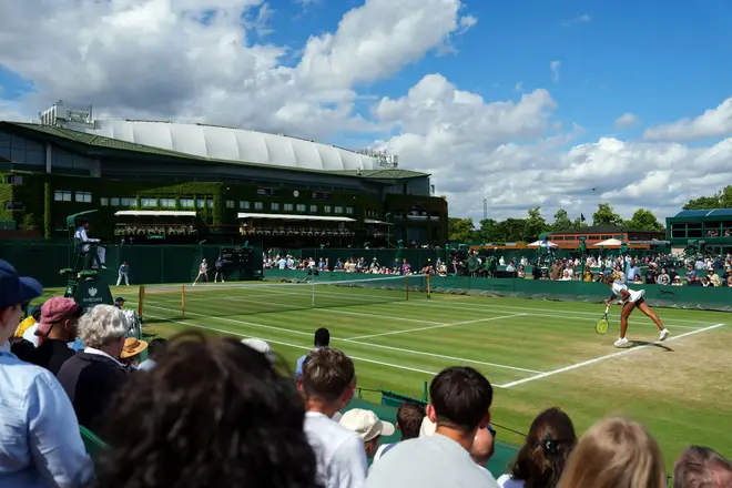 Tyra Caterina Grant (USA) in action with Mayu Crossley (JPN) at The Championships 2024. Wimbledon