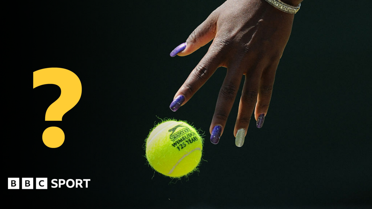 Unknown tennis player with question graphic