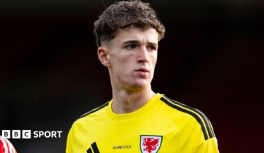 Kit Margetson on Wales Under-21 duty last season