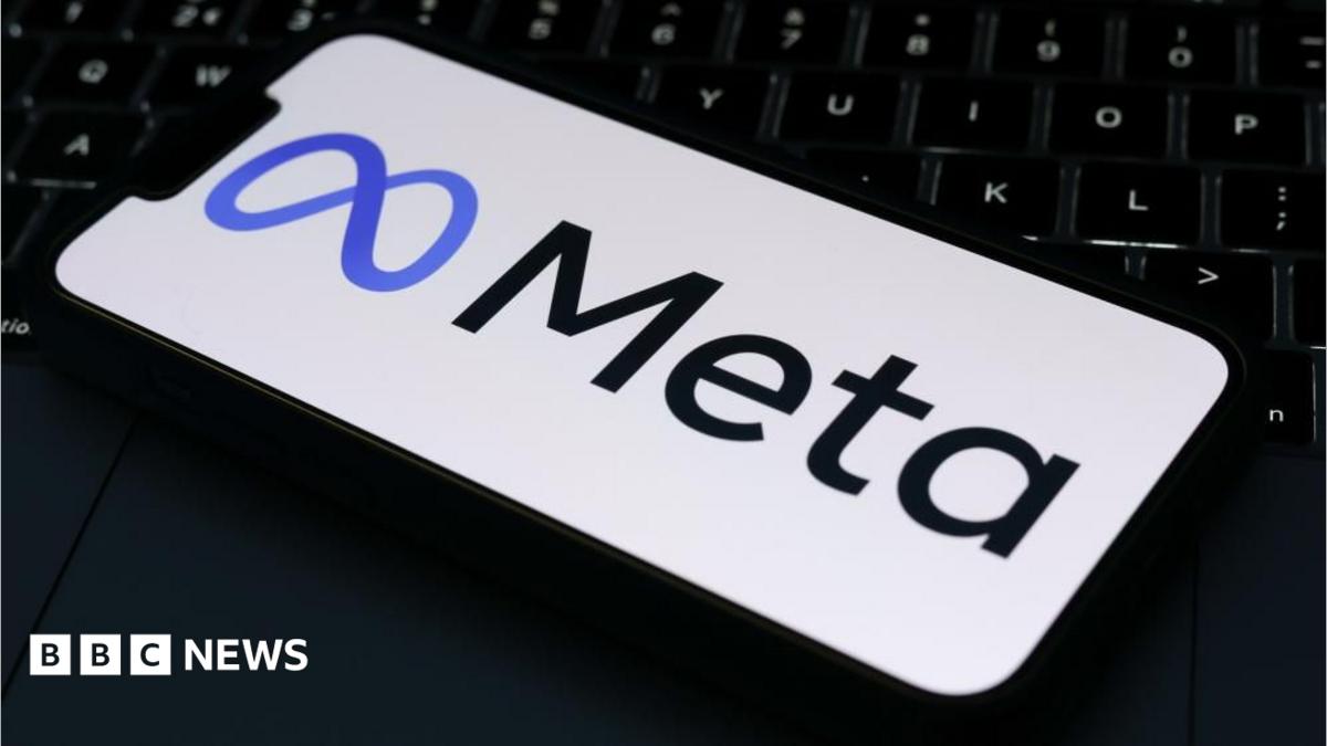 The Meta logo is displayed on a mobile phone