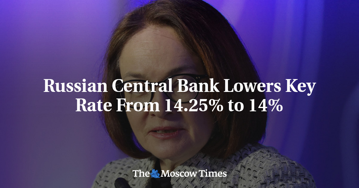 Russian Central Bank Lowers Key Rate From 14.25% to 14%