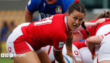 Ffion Lewis of Wales in action during the Women's Six Nations match between Italy and Wales at Stadio Sergio Lanfranchi in 2023