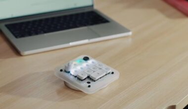 Codex Micro keypad in front of a laptop