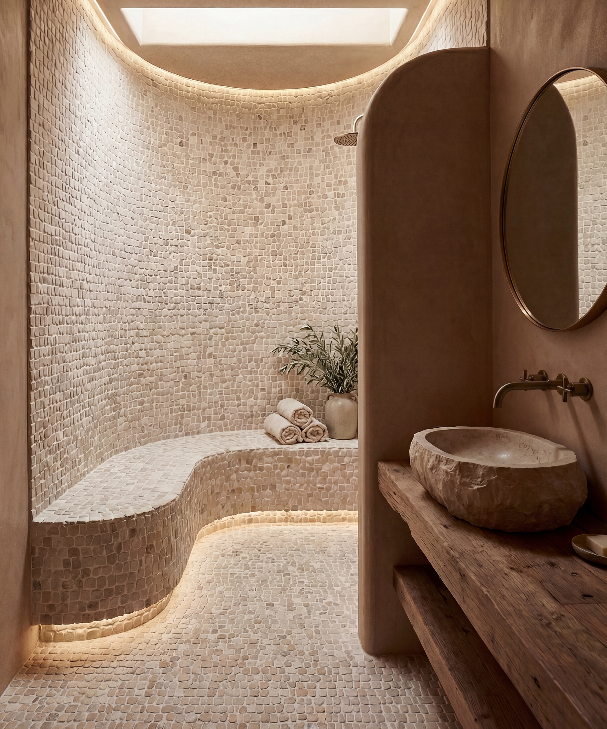tiled shower room