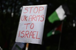 People stage a pro-Palestinian demonstration and call on Labour Party leader Andy Burnham, who is preparing to take office as prime minister, to impose comprehensive sanctions on Israel, in London, United Kingdom on July 18, 2026. [Raşid Necati Aslım - Anadolu Agency]