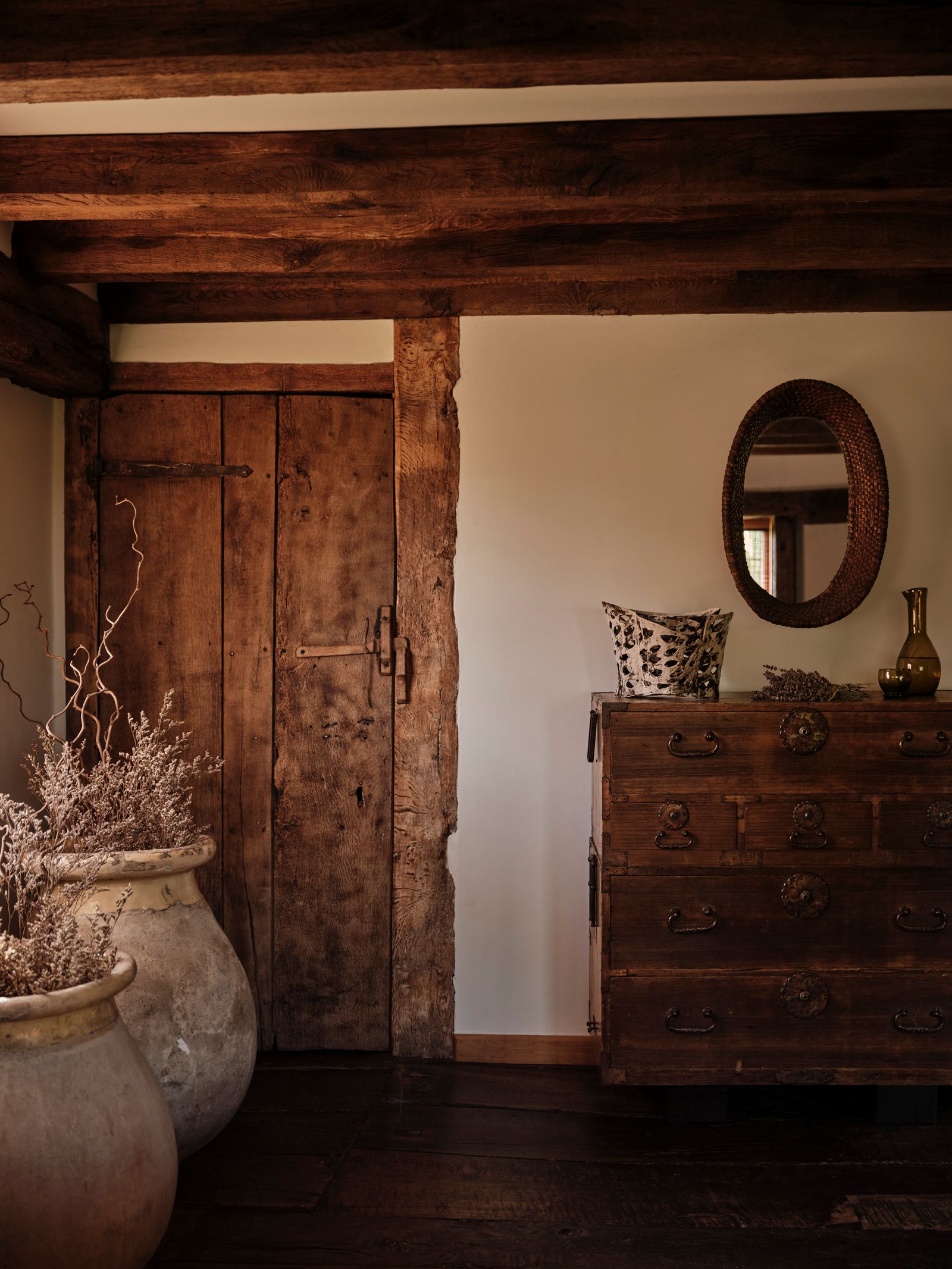400yearold house in the Kentish countryside Indoors Interior Design Wood Hardwood Stained Wood Furniture Plant and Cabinet
