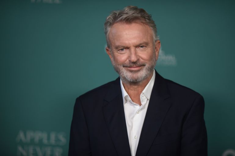 Sam Neill arrives at the premiere of ‘Apples Never Fall’ on March 12, 2024, in Los Angeles