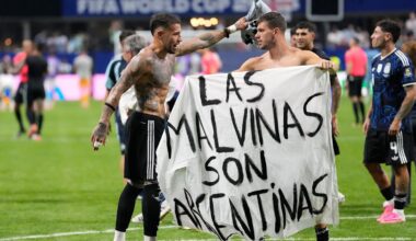 'The Falklands are ours': No 10 backs calls for Fifa investigation into Argentina players' banner