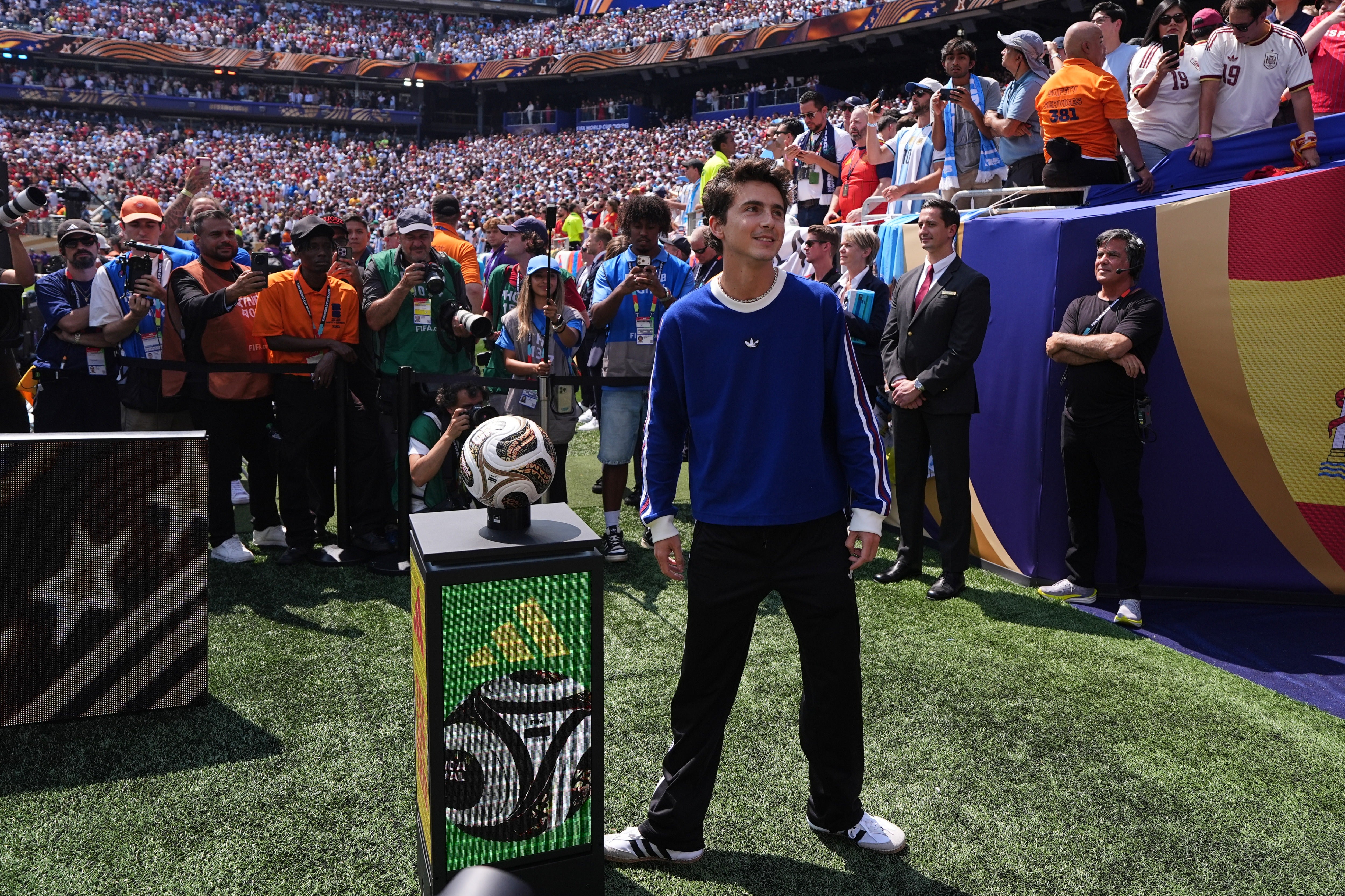 Actor Timothee Chalamet at the World Cup final