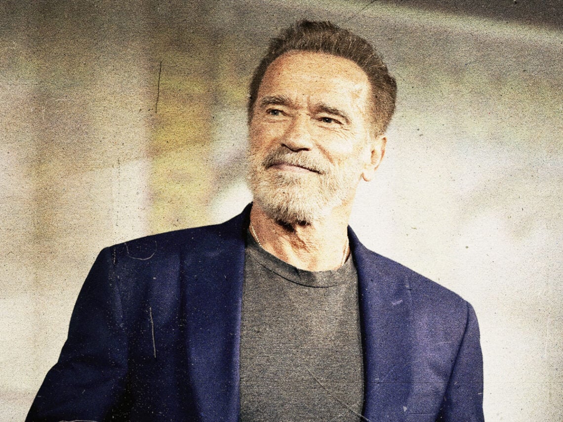 Arnold Schwarzenegger speaking at the 2019 San Diego Comic Con International, for "Terminator: Dark Fate"