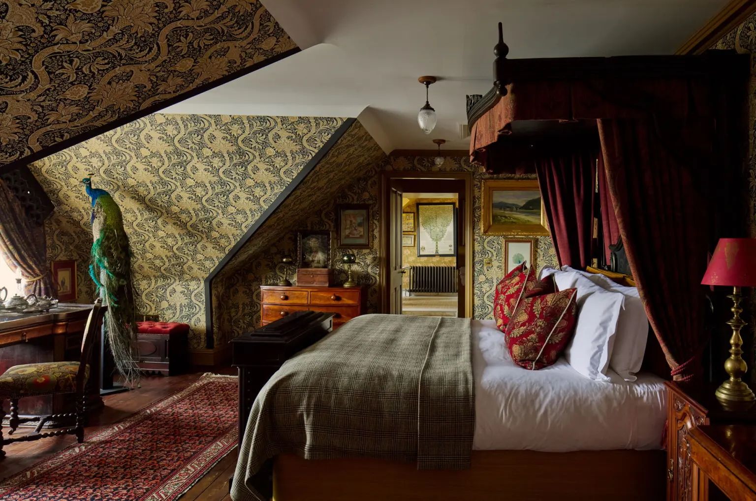 Image may contain Indoors Art Painting Bed Furniture Bedroom Room Home Decor Rug Lamp Person and Architecture