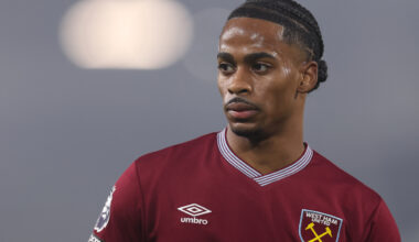 LONDON, ENGLAND - MARCH 04: Crysencio Summerville of West Ham United during the Premier League match between Fulham and West Ham United at Craven Cottage on March 04, 2026 in London, England. (Photo by Julian Finney/Getty Images)