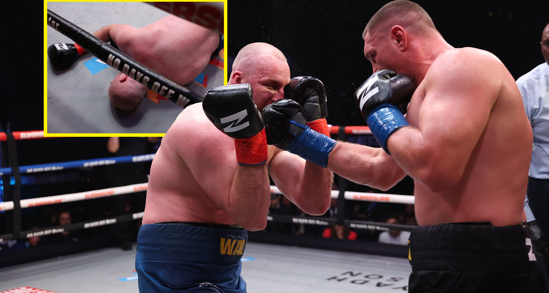 Ex-Anthony Joshua and Tyson Fury rival taken to hospital as he falls to brutal last-gasp KO