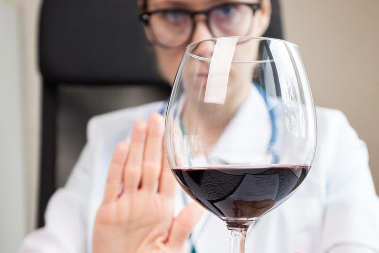 Doctor Rejecting Wine Alcohol