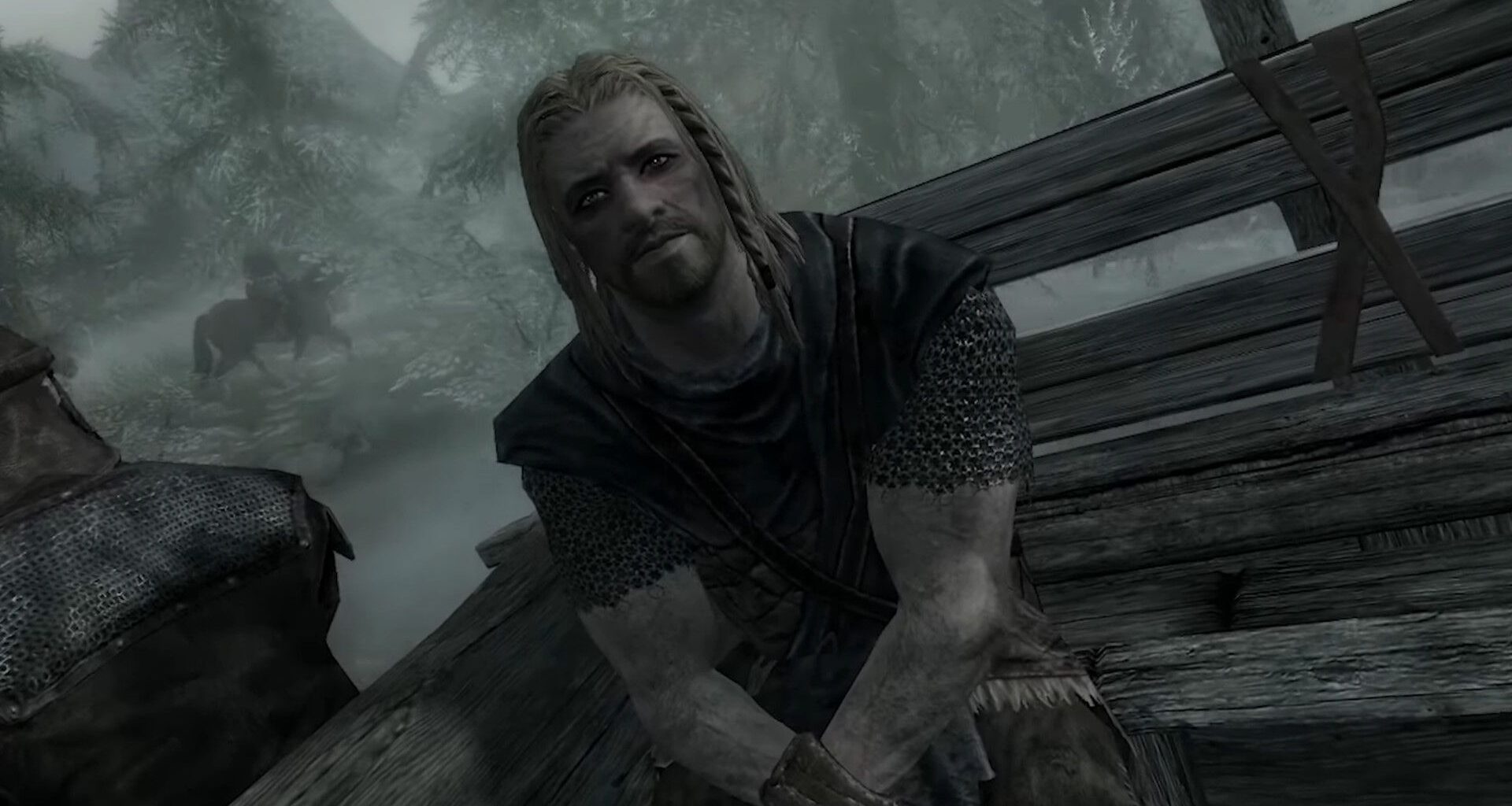 Skyrim intro cinematic still - Hey, you. You're finally awake.