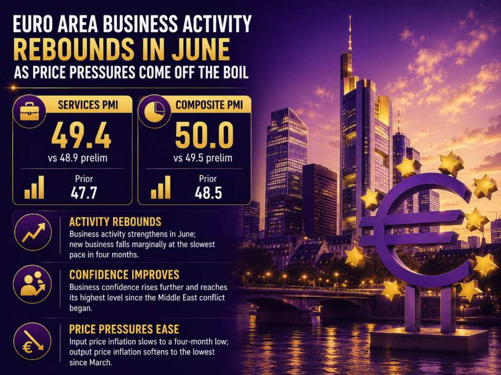 Eurozone services contraction eases in June as cost pressures cool