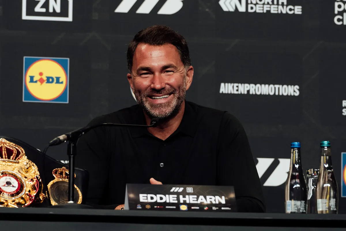 The smile on Eddie Hearn's face says it all as he prepares to announce Katie Taylor's homecoming Croke Park show