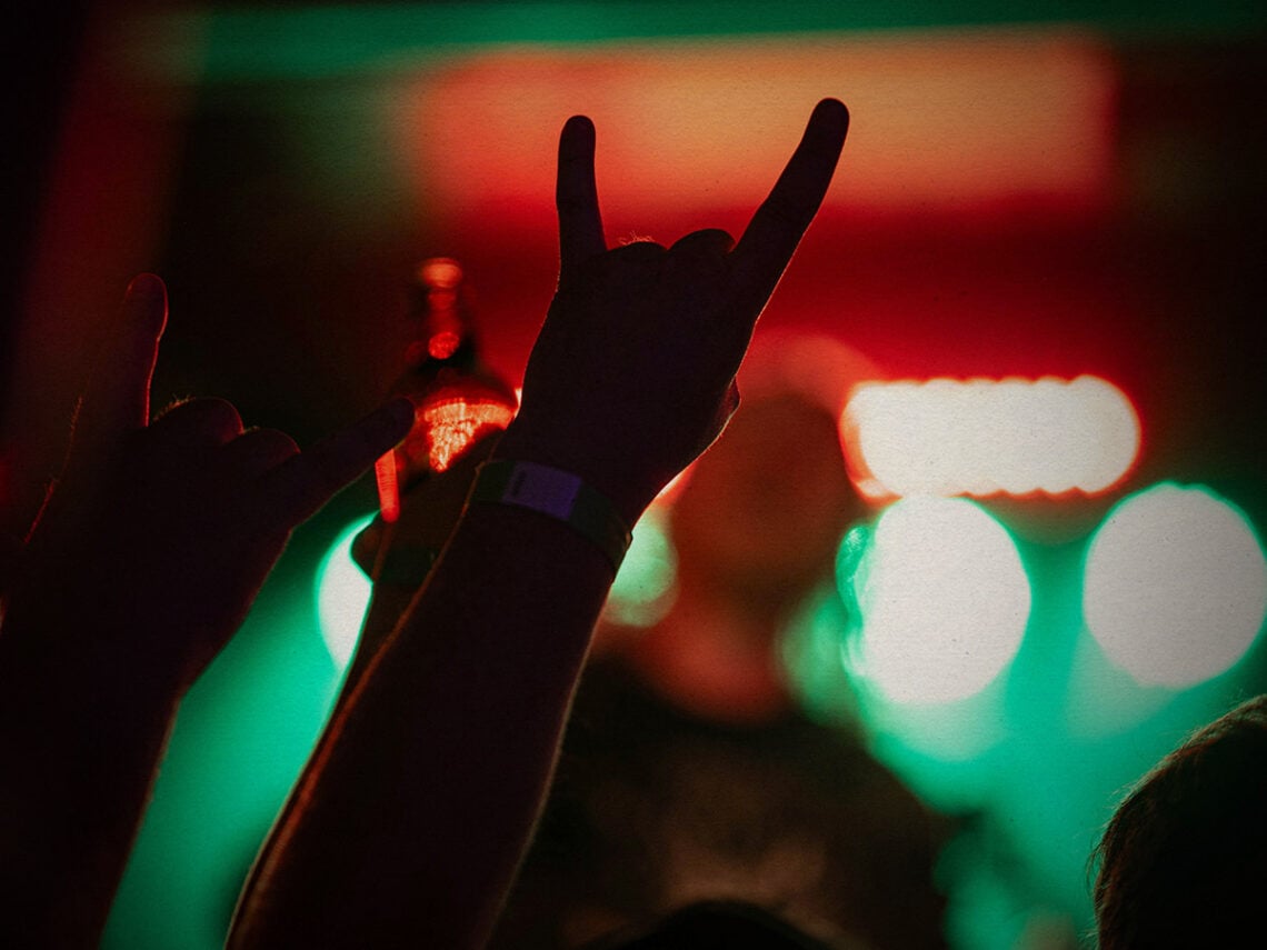 Horns in the air.
