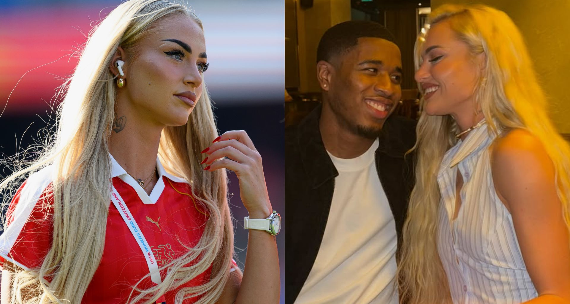 Alisha Lehmann watches Iga Swiatek's second-round Wimbledon victory live on centre-court with new fiancé Montel McKenzie