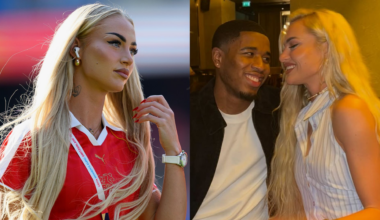 Alisha Lehmann watches Iga Swiatek's second-round Wimbledon victory live on centre-court with new fiancé Montel McKenzie