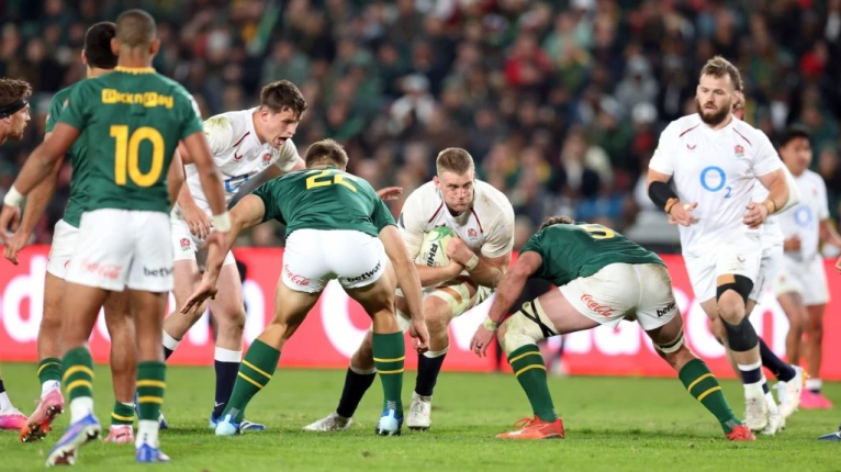 Alex Coles of England on attack during the 2026 Nations Championship match between South Africa and England