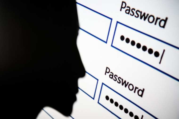 LONDON, ENGLAND - AUGUST 09: In this photo illustration, A woman is silhouetted against a projection of a password log-in dialog box on August 09, 2017 in London, England. With so many areas of modern life requiring identity verification, online security remains a constant concern, especially following the recent spate of global hacks. (Photo by Leon Neal/Getty Images)