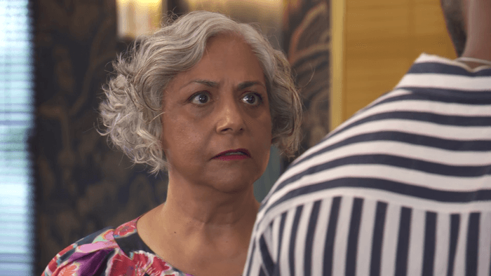 Hollyoaks Summer trailer (25) Misbah looks annoyed in a scene from Hollyoaks