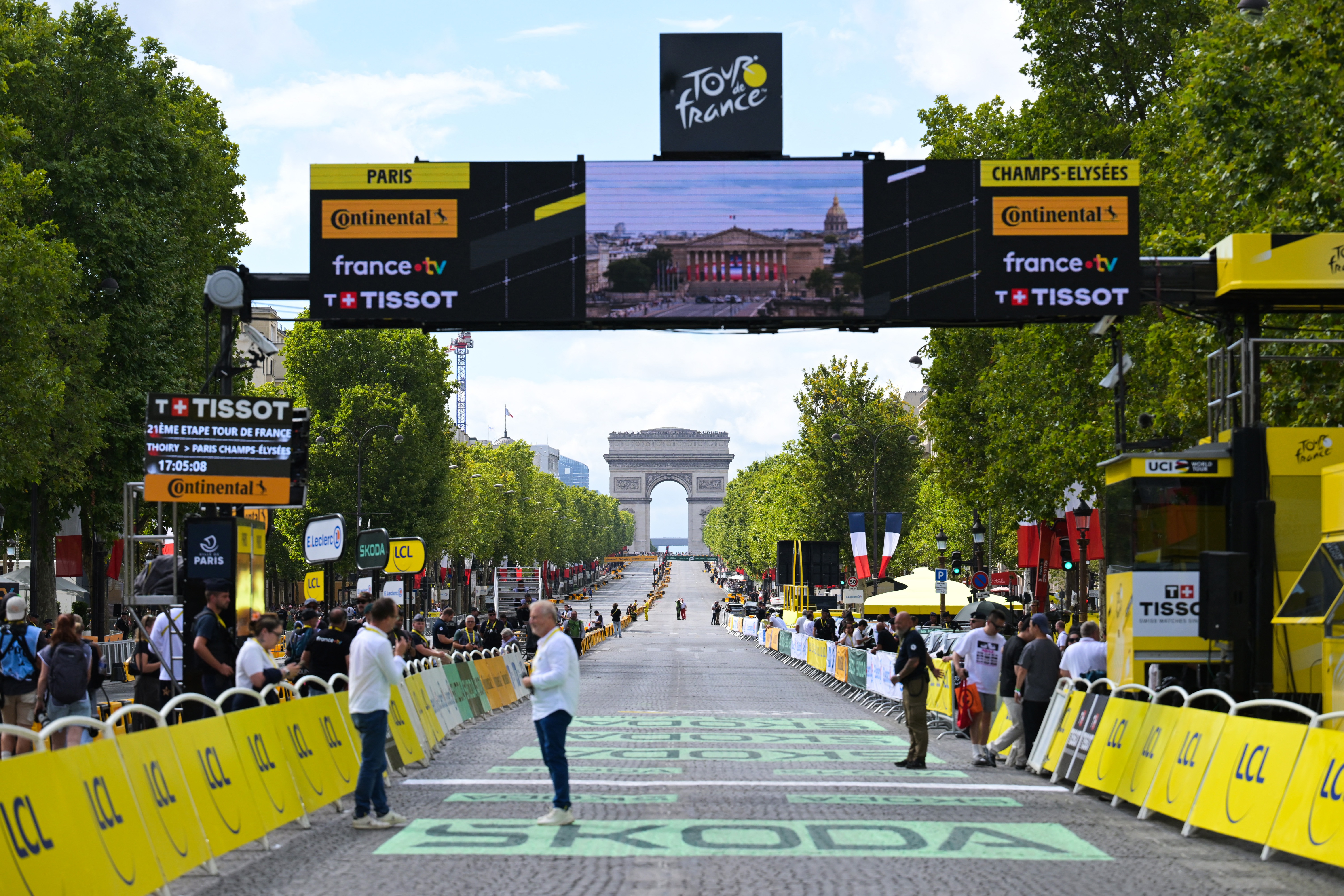 Illustration picture taken before stage 21 of the 2026 Tour de France cycling race, a stage of 130km from Thoiry to Paris Champs-Elysees , on Sunday 26 July 2026. The 113th edition of the Tour de France starts on Saturday 4 July in Barcelona, Spain, and will finish in Paris, France on the 26th of July. BELGA PHOTO DAVID PINTENS (Photo by DAVID PINTENS / BELGA MAG / Belga via AFP)