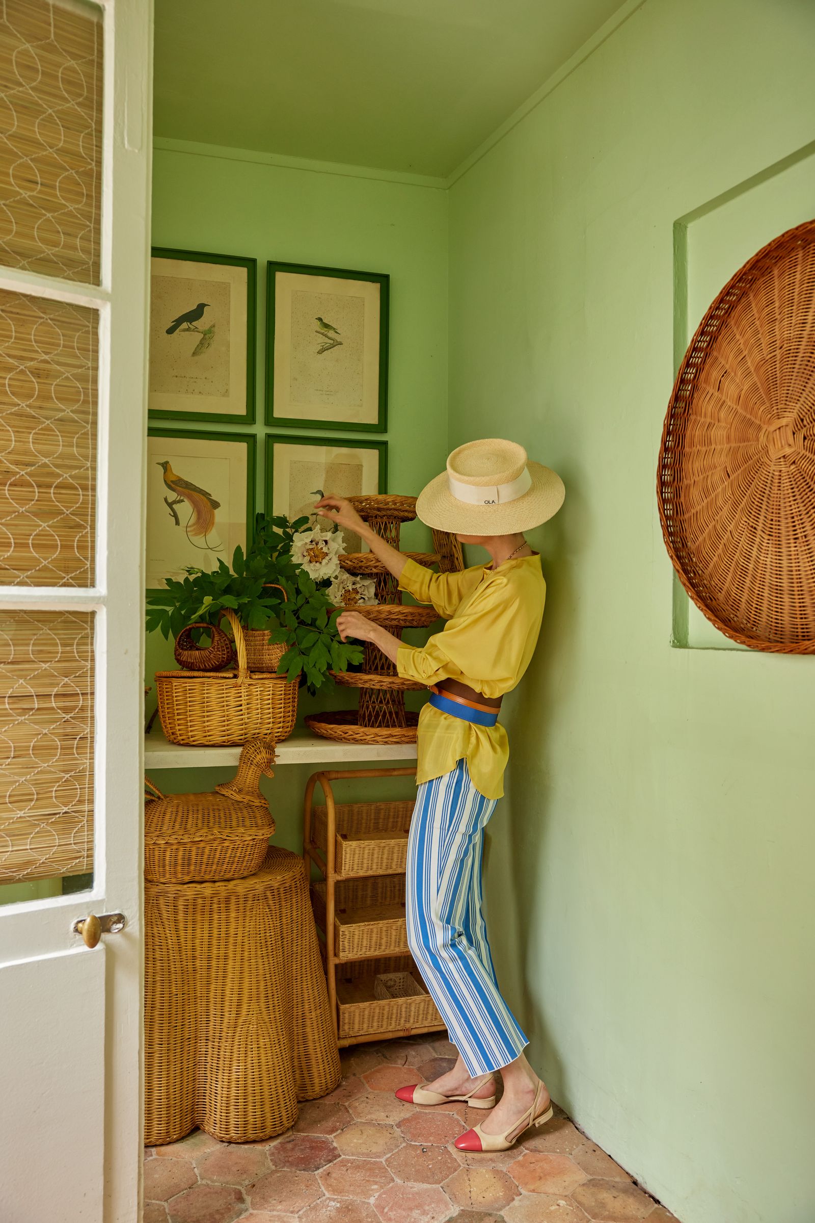 Inside Maria de la Ordens paris townhouse Indoors Interior Design Adult Person Plant Potted Plant Outdoors Clothing and...
