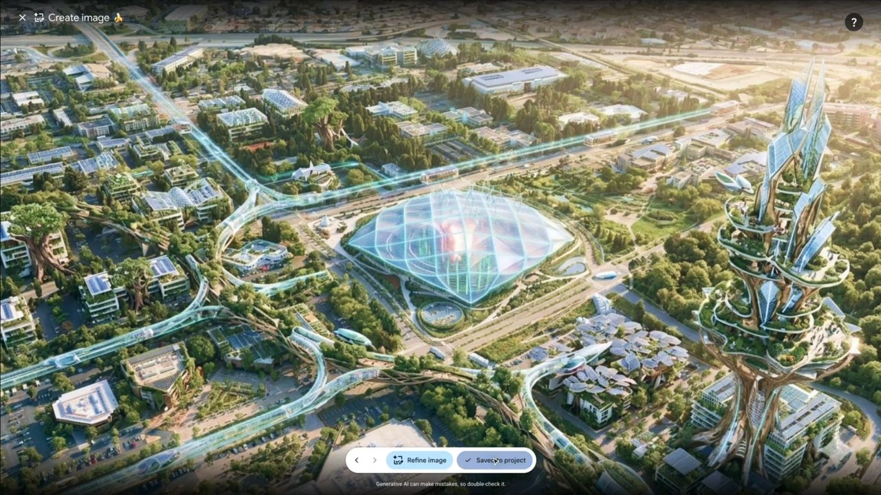 An AI-generated utopian city