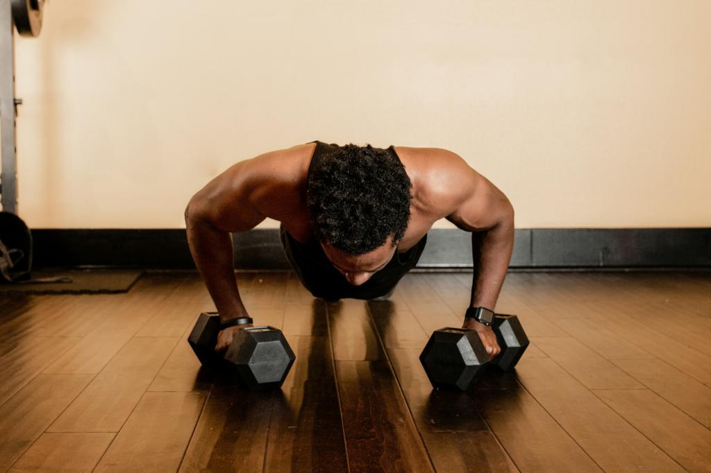 Man doing plank exercise