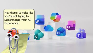 Microsoft Office logos with Clippy edited in
