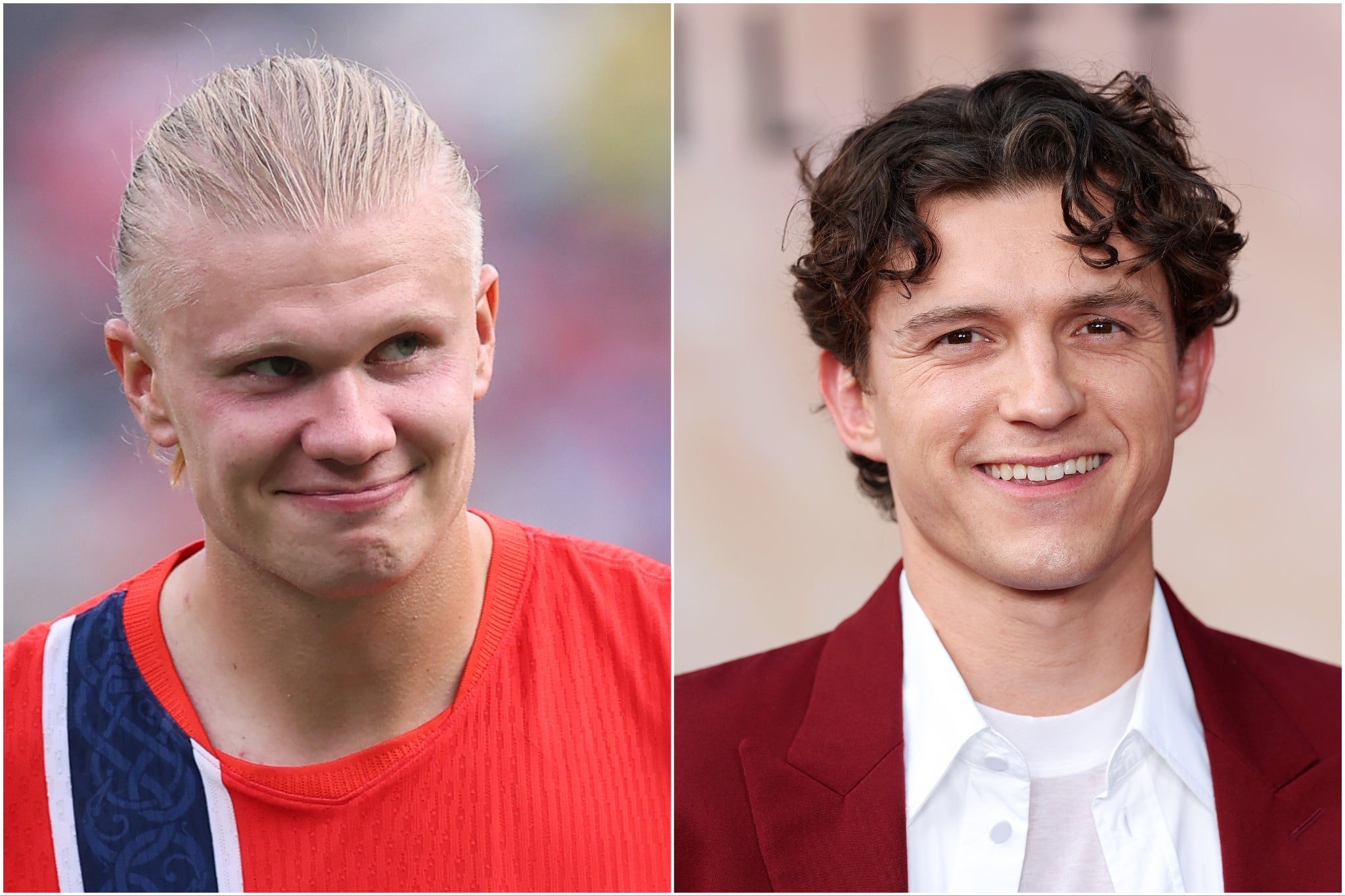 Erling Haaland (left) has finally accepted Tom Holland’s invitation to dinner after blanking the Spider-Man actor’s DM