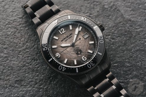 Montblanc Iced Sea Automatic Date 0 Oxygen ref. MB137541 flat-lay