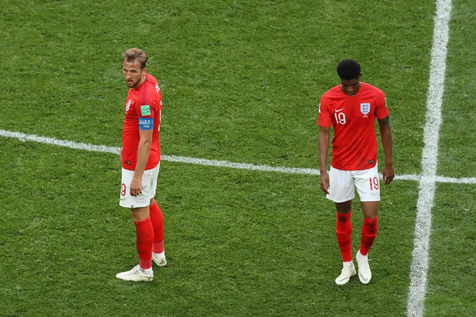 England playes react to losing to Belgium at World Cup