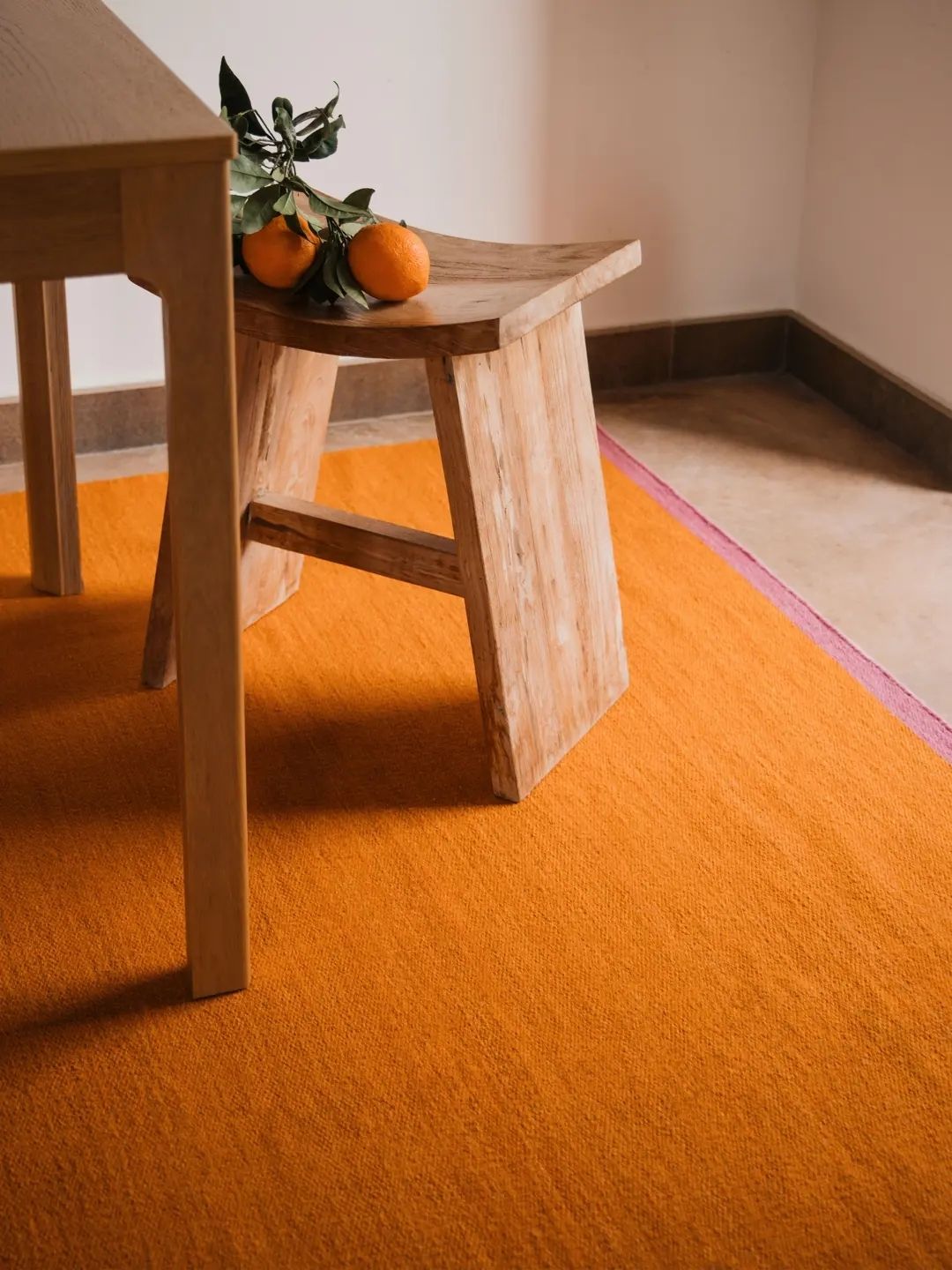 Rug Vista, Moderna Flat Wool Rug, Orange/Pink