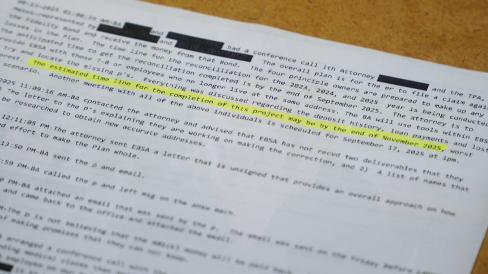 One Department of Labor employee’s notes say CPA’s attorney told them the four partners owe...