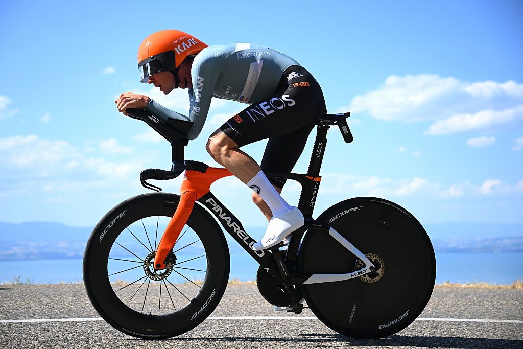 Thymen Arensman of Netherlands and Netcompany INEOS Cycling Team competes during the 113th Tour de France 2026, Stage 16 a 26.1km individual time trial stage