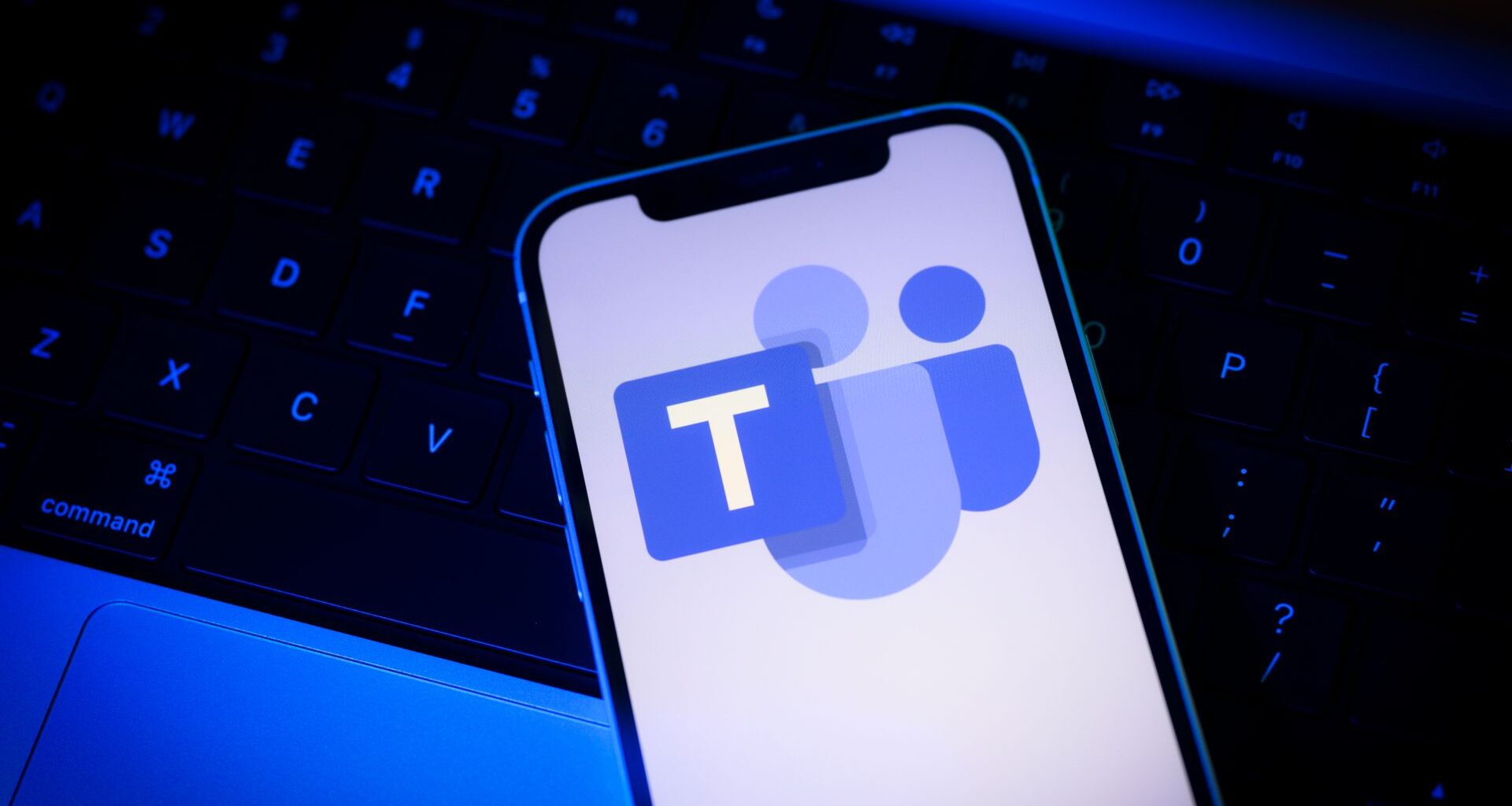 Microsoft Teams logo on smartphone